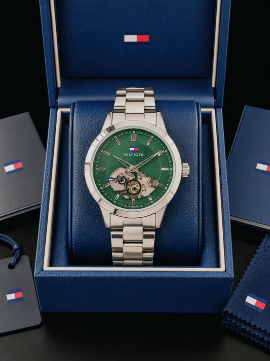 Silver Green Automatic Women's Watch