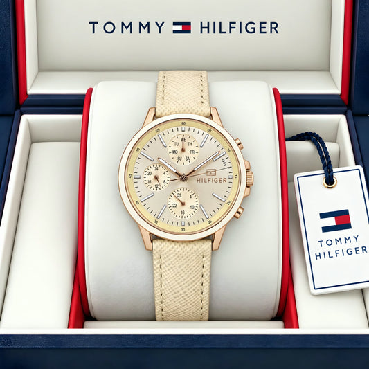 Beige Chronograph Ultra Premium Women's Watch