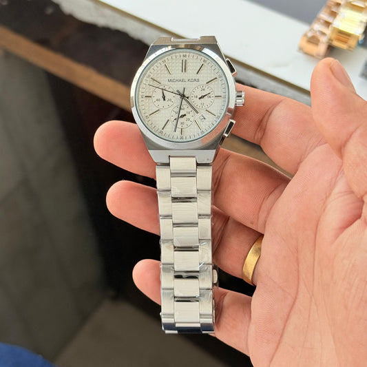 All Silver Chronograph Watch