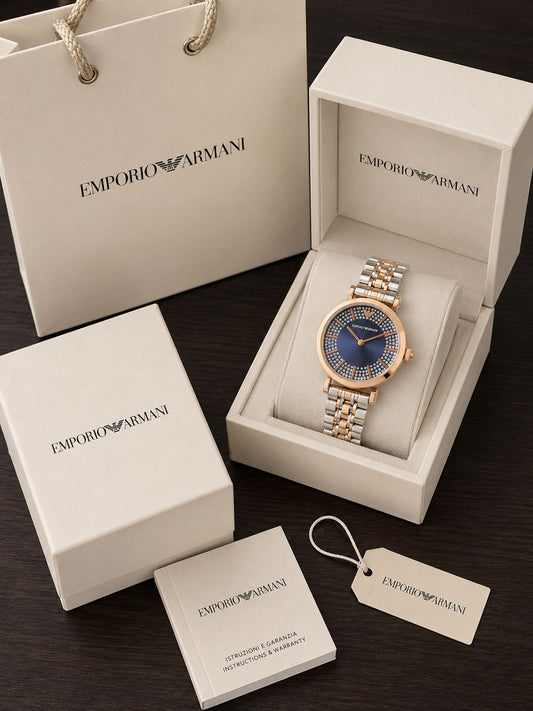 Silver Rosegold Metal Watch