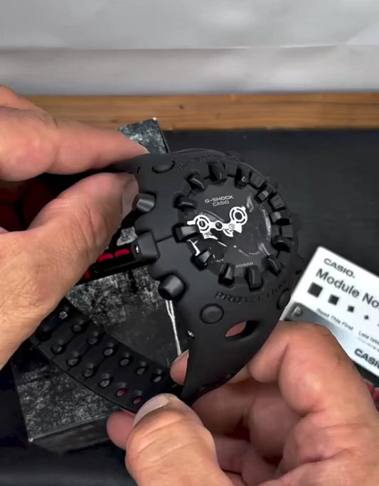 Full Black Digital Analog Fibre Watch