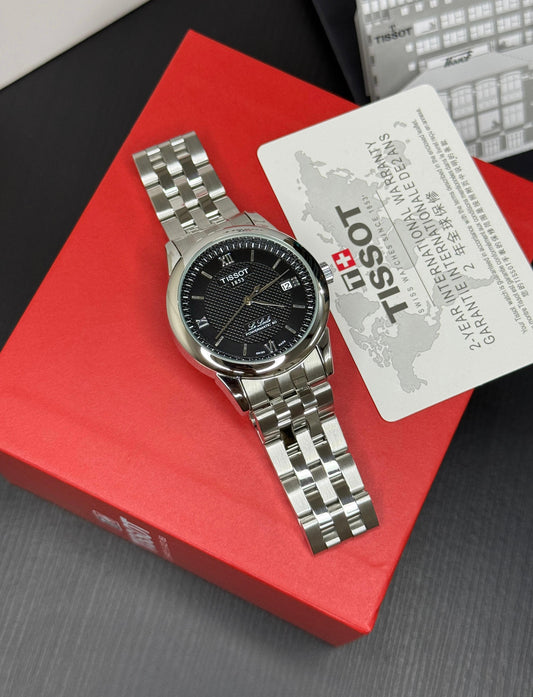 Silver Black Automatic Watch