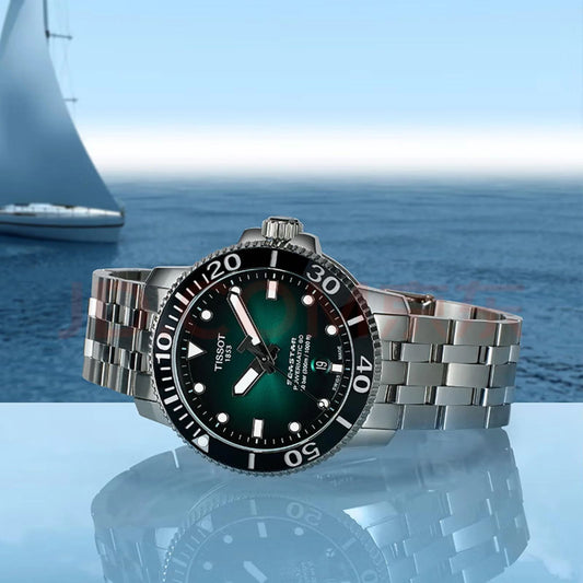 Silver Green Automatic Metal Watch