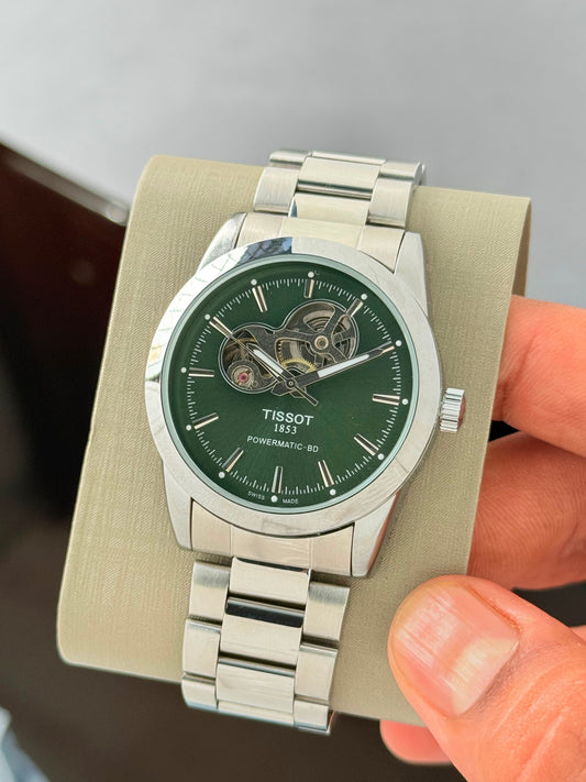 Silver Green Automatic Watch