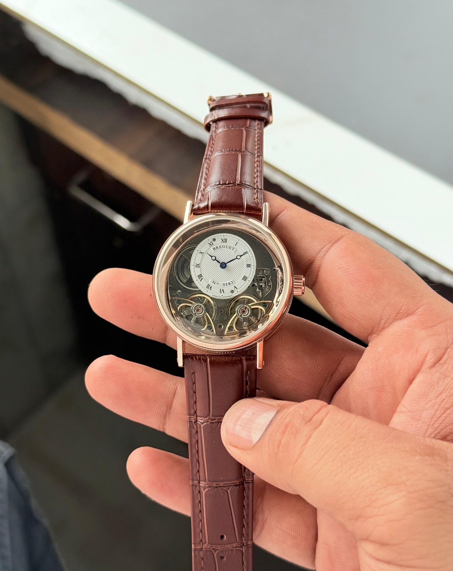 Brown RoseGold Transparent Watch