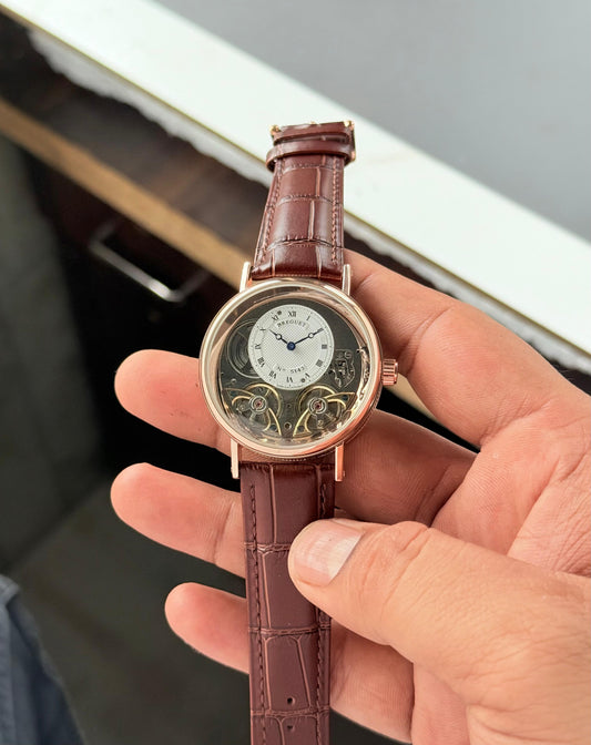 Brown RoseGold Transparent Watch