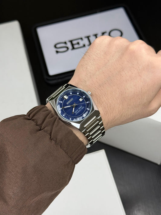 Silver Blue Metal Watch