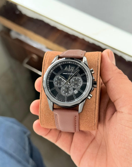 Brown Black Chronograph Watch