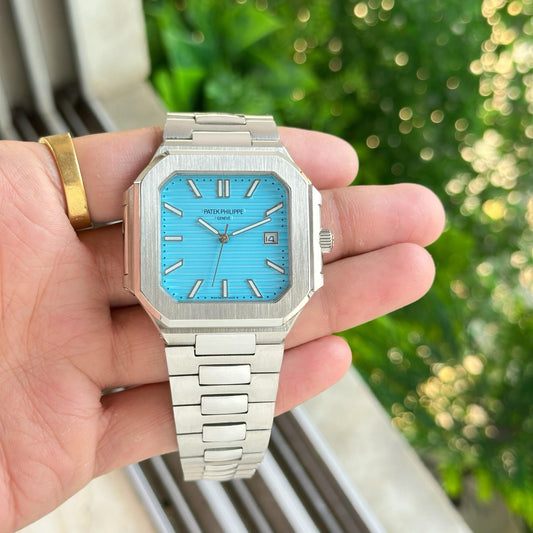 Silver Blue Automatic Watch