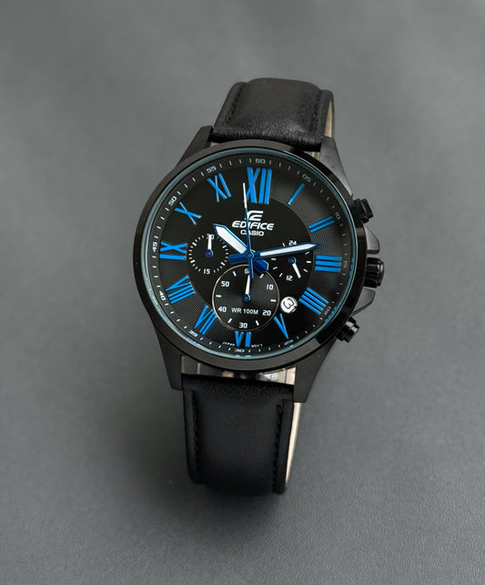 Black Blue Chronograph Watch
