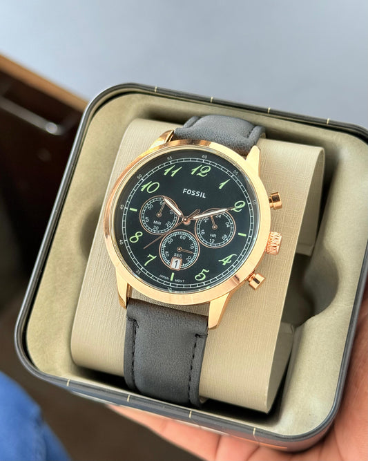 Grey Leather Watch
