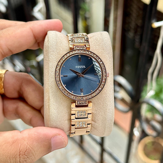 RoseGold Blue Diamond Watch