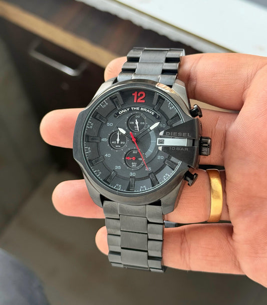 Black Red Chronograph Watch