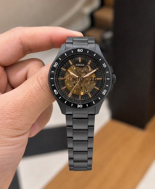 Full Black Metal Automatic Watch