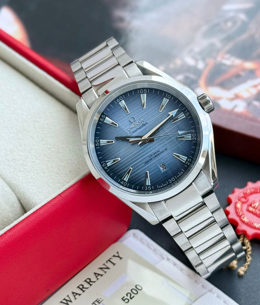 Silver Blue Automatic Watch