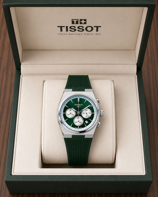 Green Silver Automatic Watch