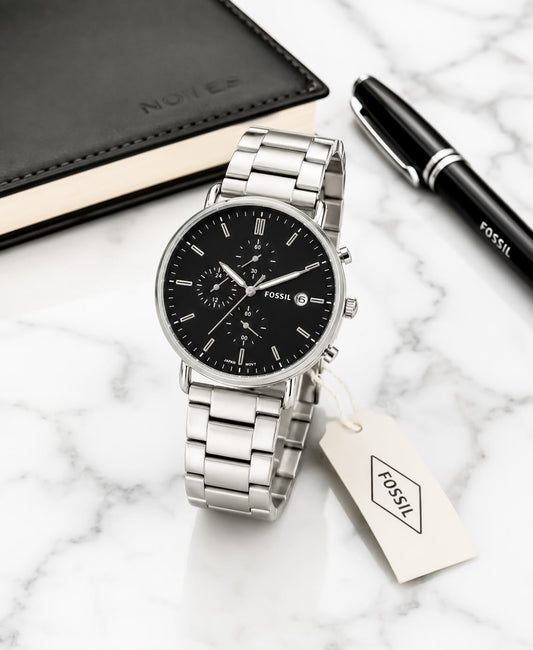 Silver Black Digital Analog