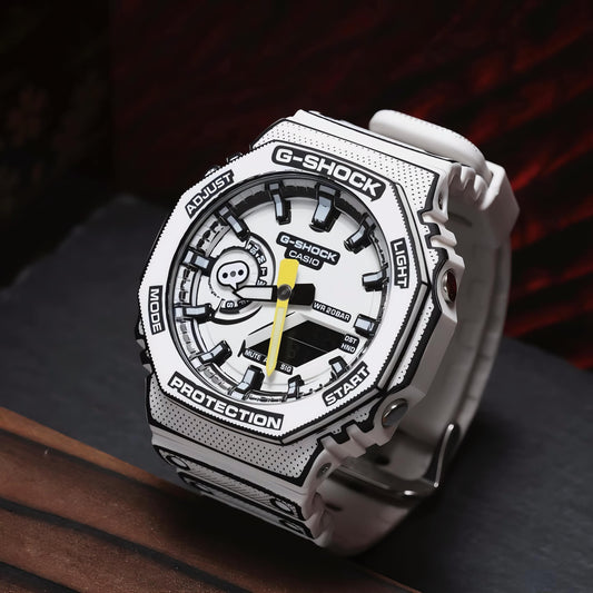 White Digital + Analog Watch