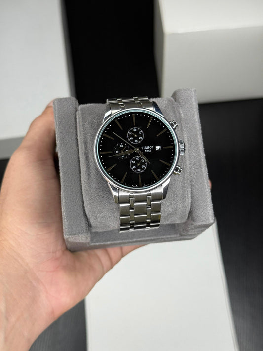 Silver Black Metal Watch