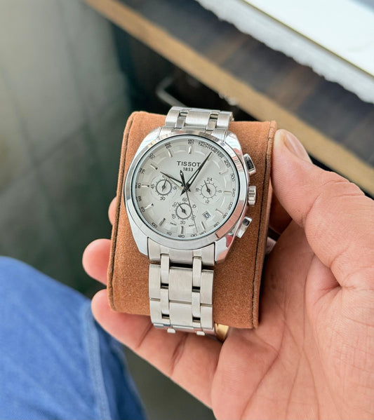 All Silver Chronograph Watch (Original Quality)