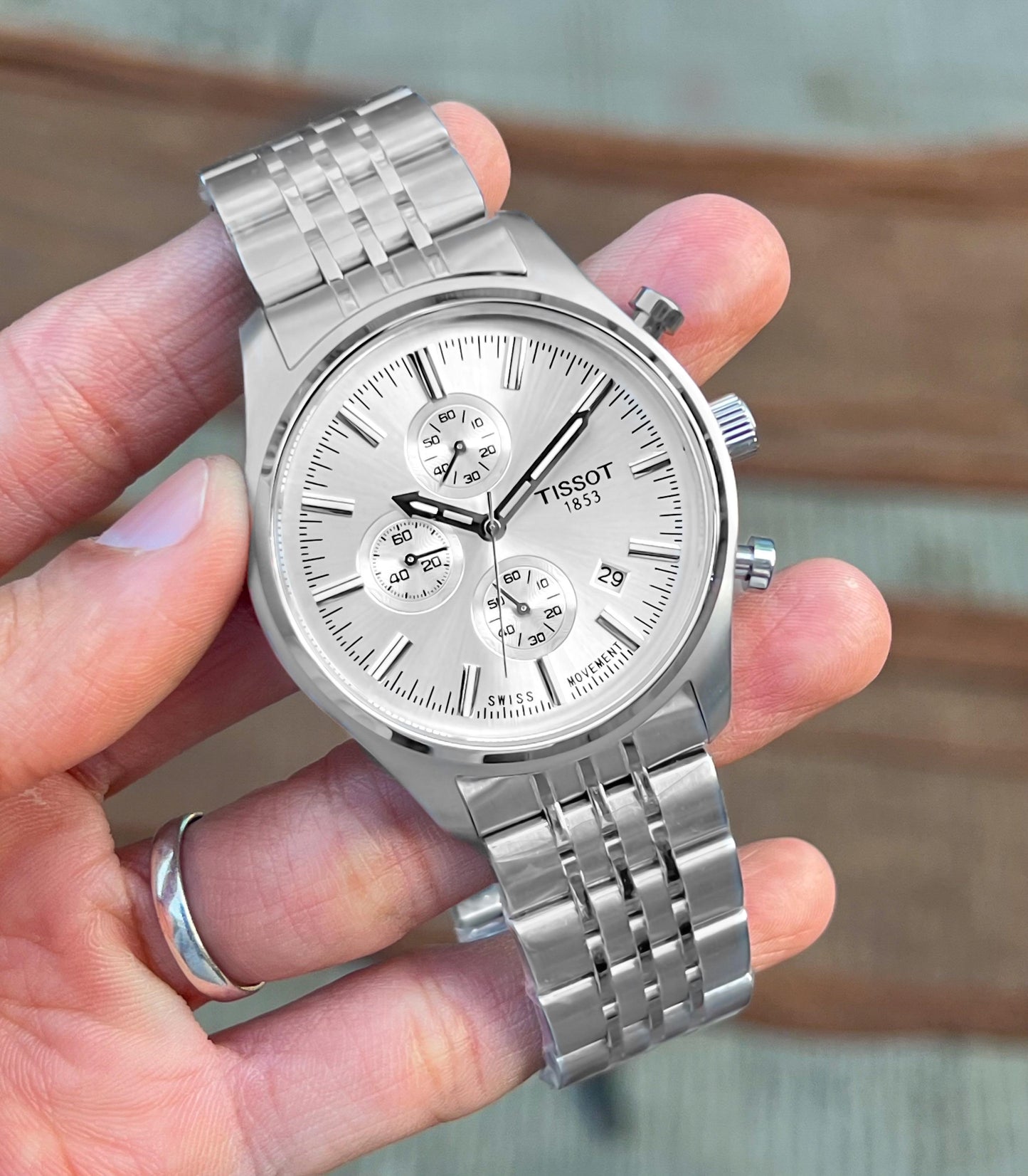 All Silver Chronograph Watch