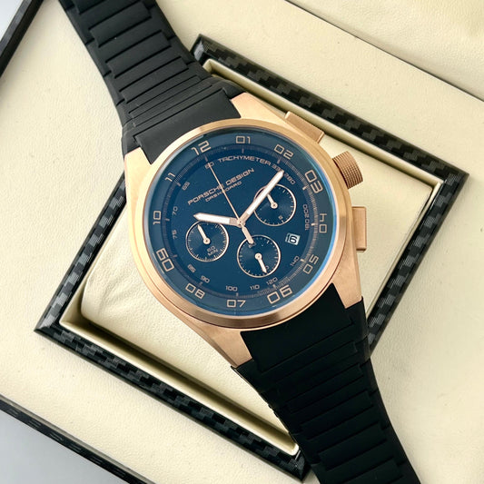 Black RoseGold Chronograph Watch