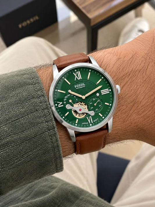 Brown Green Automatic Watch