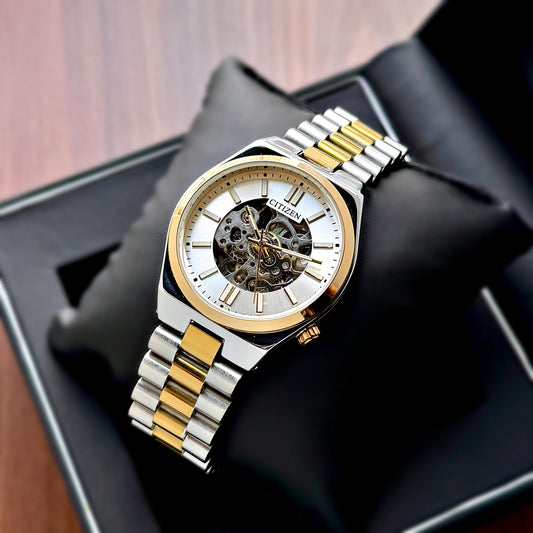 Silver Gold Automatic Watch