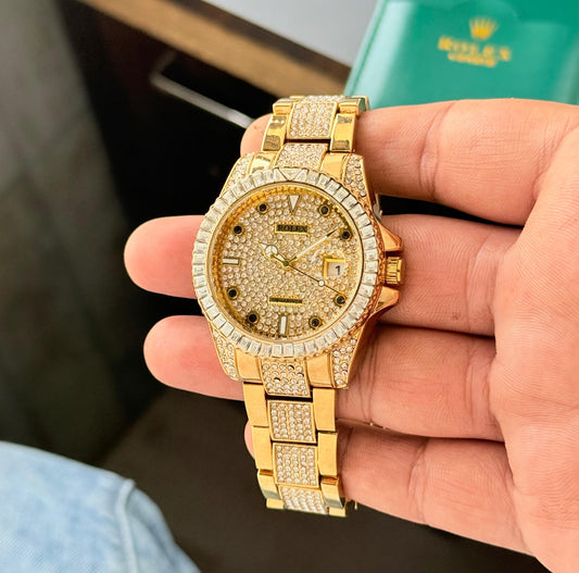 Gold Diamond Premium Watch