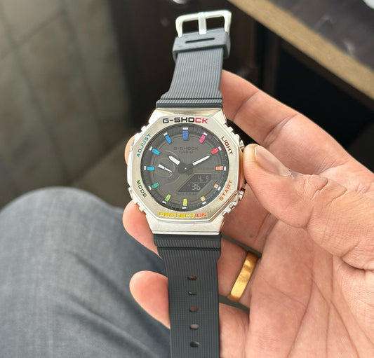Black Silver Analog & Digital Watch