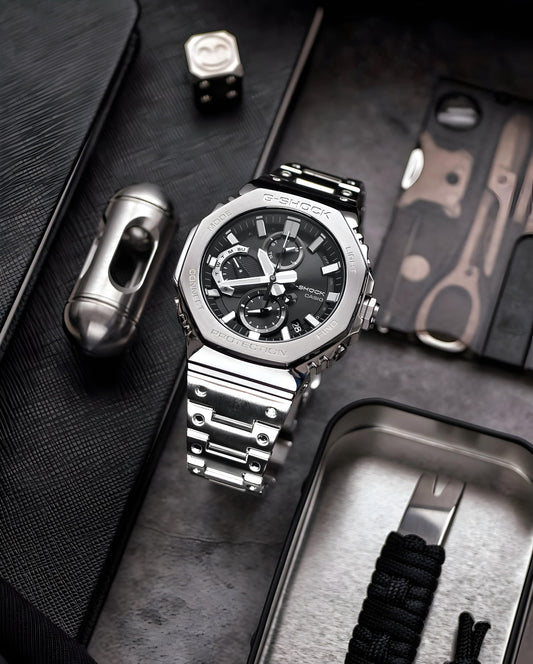 Silver Black Metal Watch