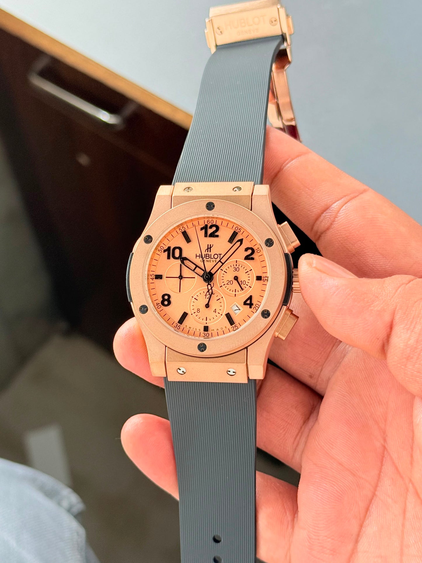 Black Rose Gold Chronograph Watch
