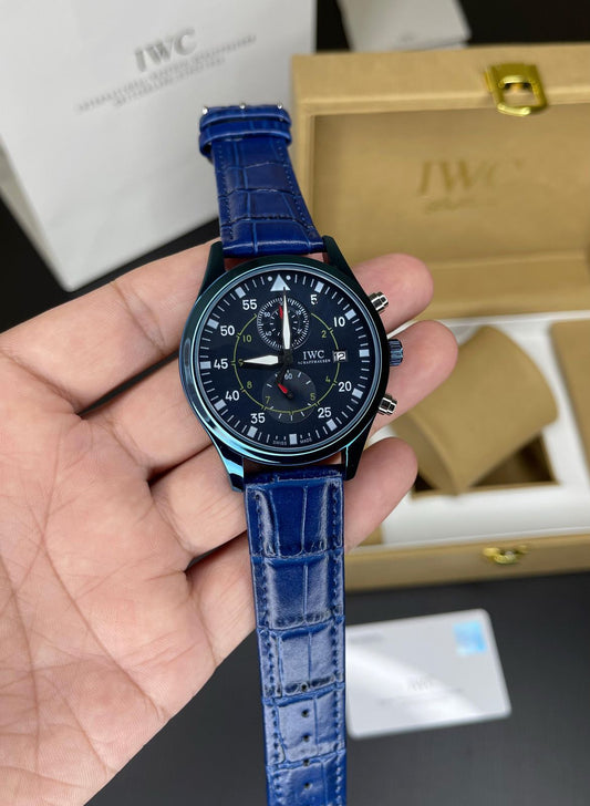 Blue Black Chronograph Watch