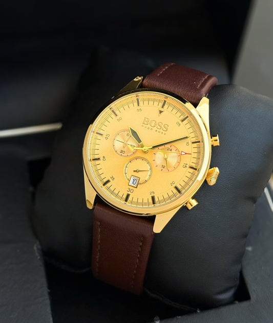 Brown Gold Chronograph Watch