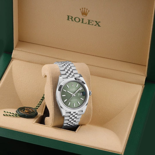 Silver Green Automatic Watch