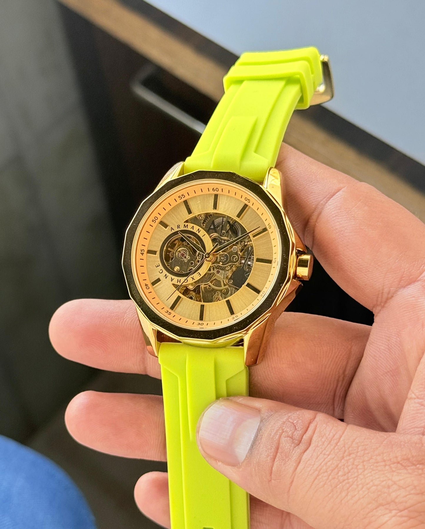 Full Yellow Automatic Fibre Watch