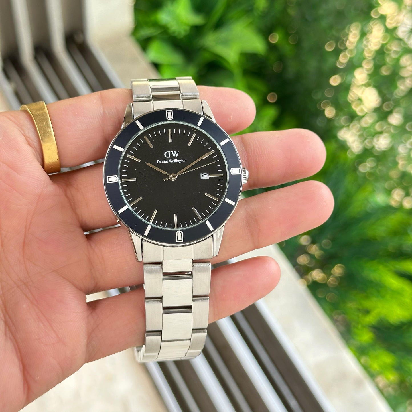 Silver Black Metal Watch