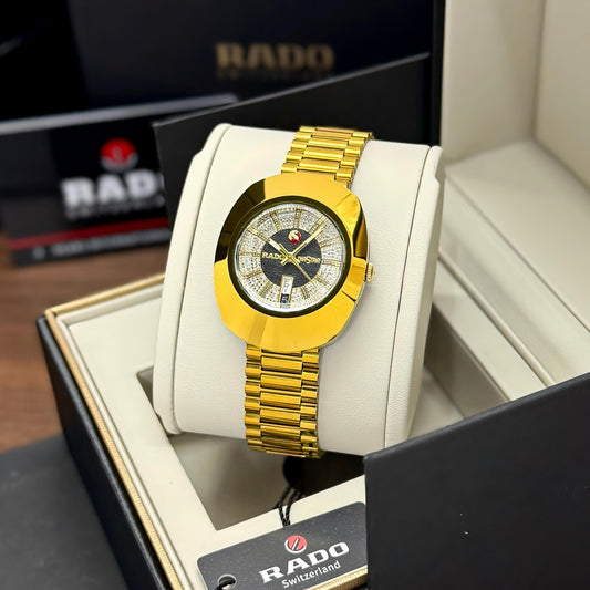 Gold White Automatic Watch