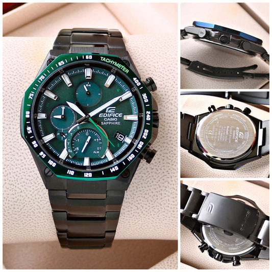 Black Green Chronograph Watch
