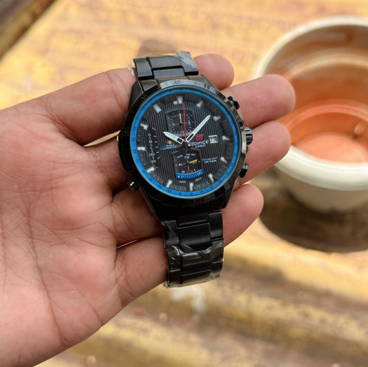 Black Blue Chronograph Watch