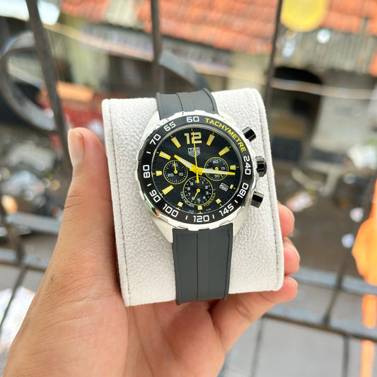 Black Yellow Chronograph Watch