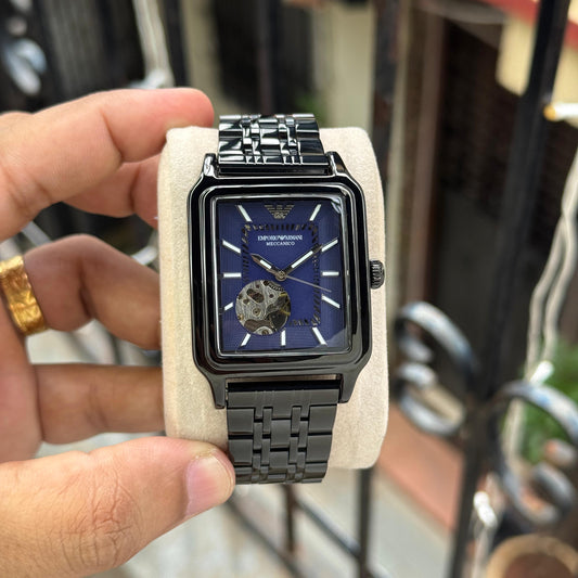Black Blue Automatic Watch