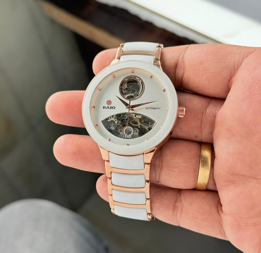 White RoseGold Automatic Watch