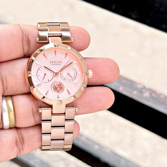 Full Rose Gold Metal Watch