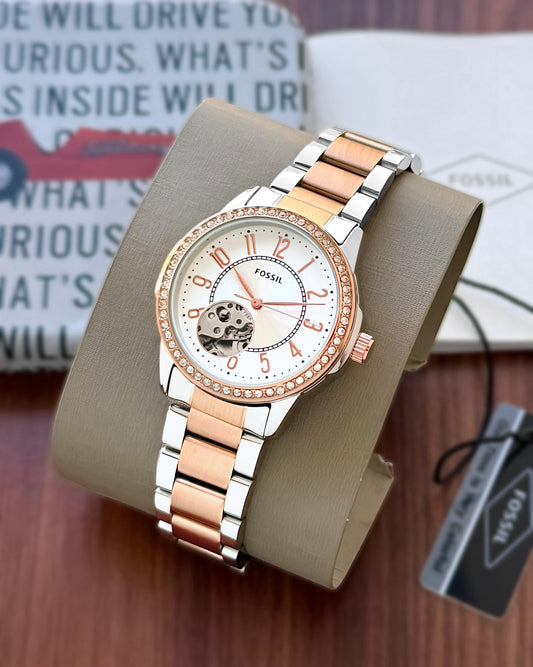 White RoseGold Automatic Women's Watch