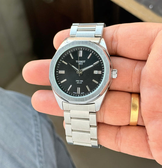 Silver Black Automatic Watch