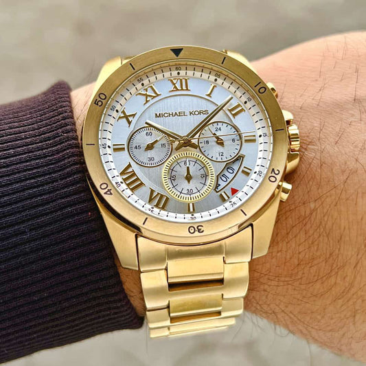 Gold White Metal Watch