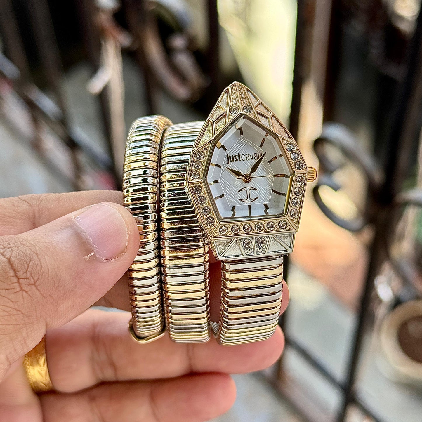 Gold Silver White Women's Watch
