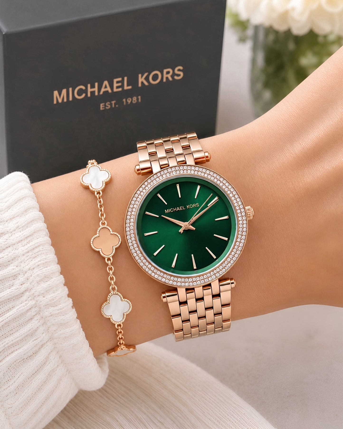 Rose Gold Green Classics Women's New Edition