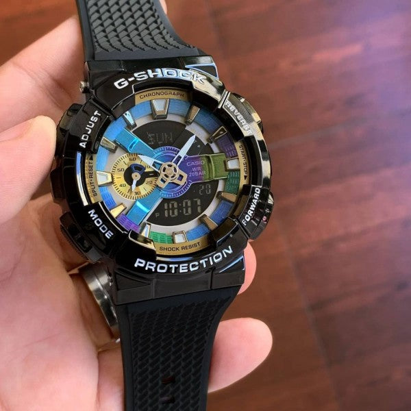 Full Black Digital Analog Fibre Watch